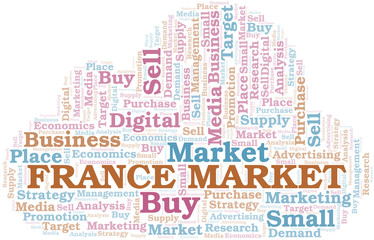 Obraz premium France Market word cloud. Vector made with text only.
