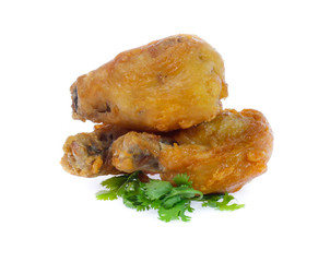 fried leg chicken isolated