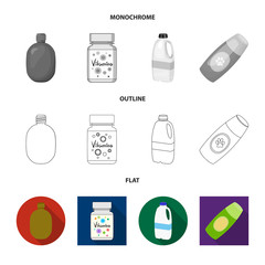 Vector illustration of plastic and container logo. Set of plastic and packaging stock vector illustration.