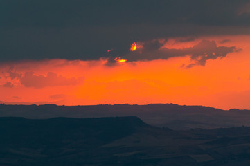 Wonderful Sunset in the Clouds, Mazzarino, Caltanissetta, Sicily, Italy, Europe