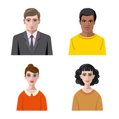 Fototapeta premium Isolated object of avatar and face sign. Collection of avatar and profile stock symbol for web.