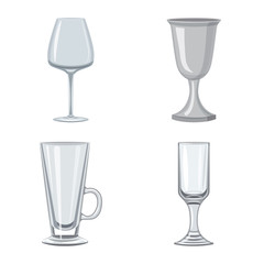 Isolated object of dishes and container symbol. Collection of dishes and glassware vector icon for stock.