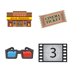 Isolated object of cinema and theater icon. Collection of cinema and entertainment vector icon for stock.
