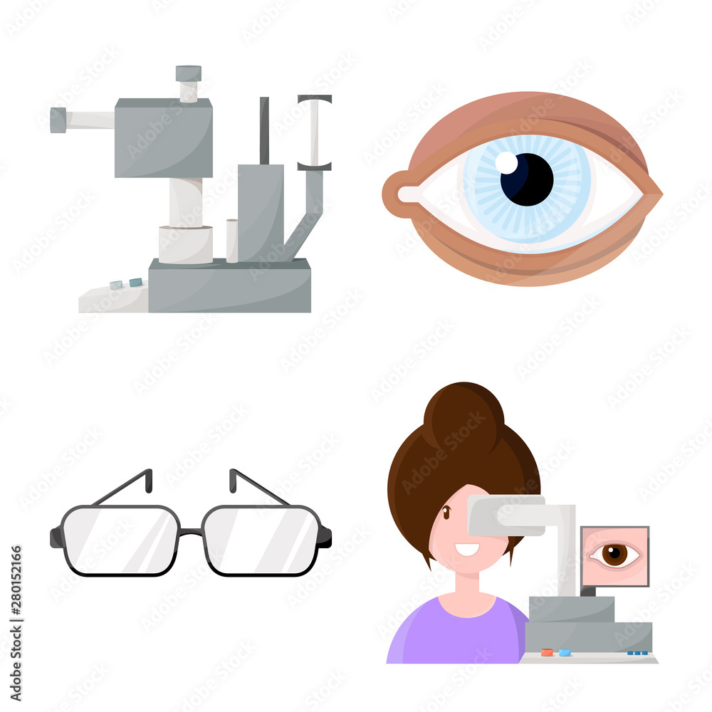 Wall mural vector design of vision and clinic symbol. collection of vision and ophthalmology stock vector illus