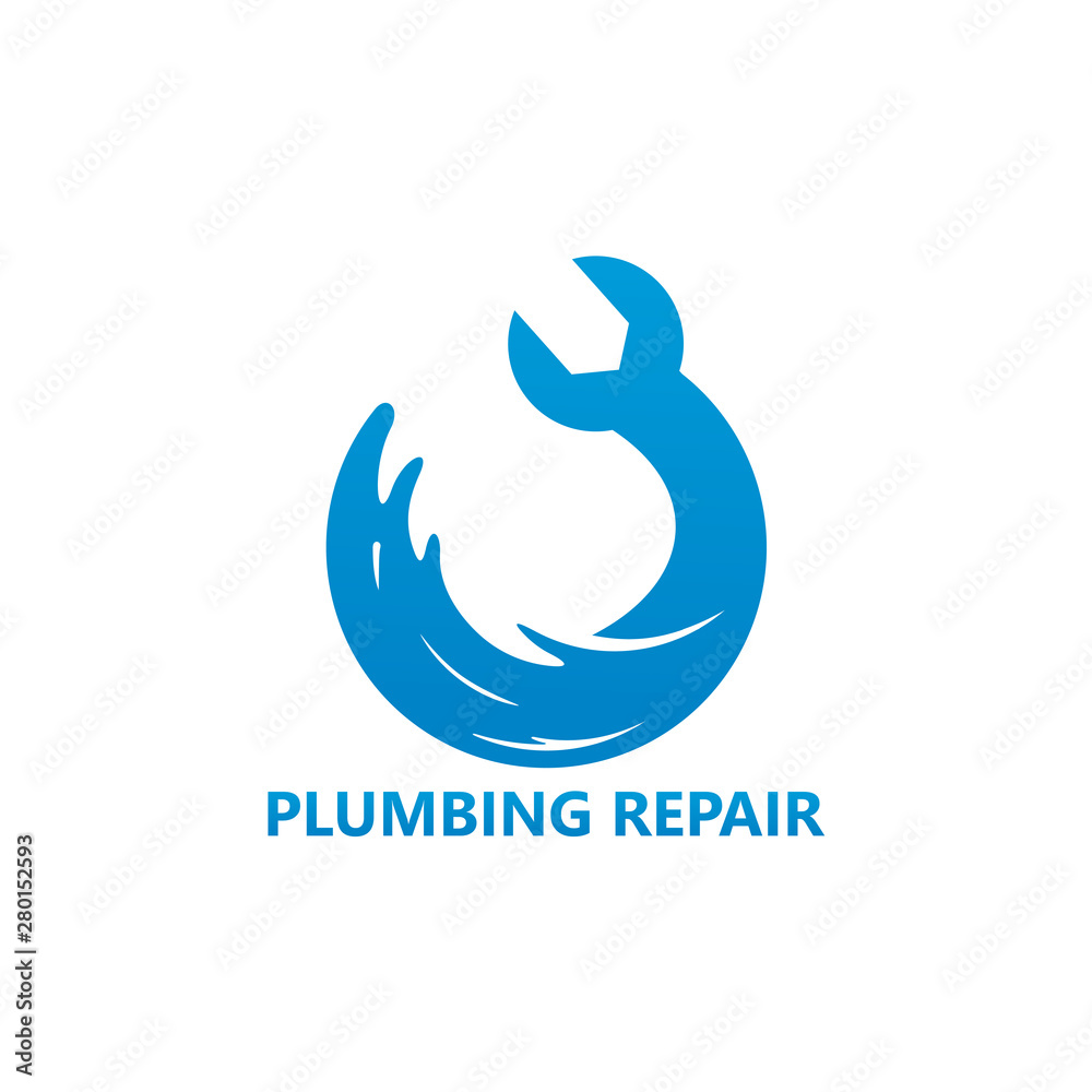 Wall mural plumbing repair logo template design vector, emblem, design concept, creative symbol, icon