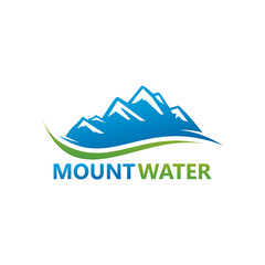 Mountain Water Logo Template Design Vector, Emblem, Design Concept, Creative Symbol, Icon