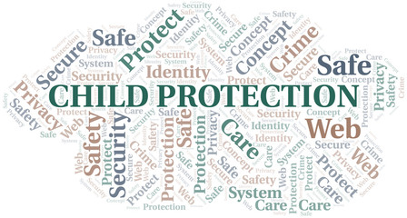 Child Protection word cloud. Wordcloud made with text only.