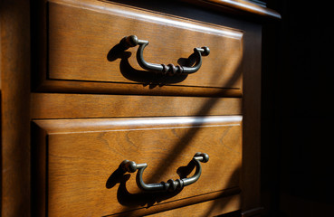 Sunlighted room desk drawers and fittings