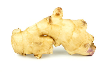 Fresh ginger root or rhizome isolated on white background, Ingredients of herbs for healing and...