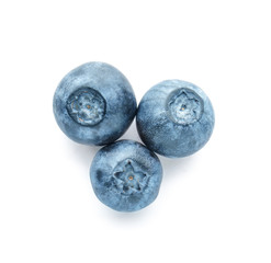 Ripe blueberry on white background