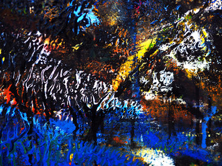 Obraz na płótnie Canvas Hand draw colorful texture oil painting abstract background on wooden.