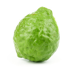 fresh bergamot fruit, Kaffir Lime, Citrus bergamia with leaf isolated on white background