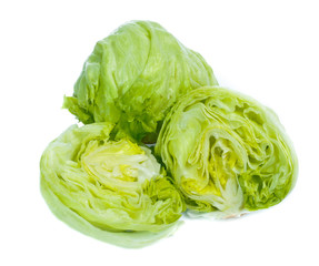 Fototapeta premium Green Iceberg lettuce on White Background
