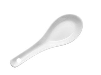 Ceramic spoon on white background