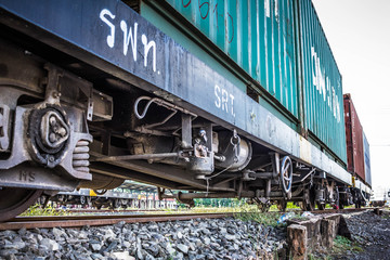 Two railway tracks merge together.