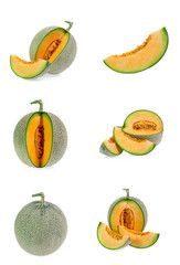 collection of 6 cantaloupe melon images