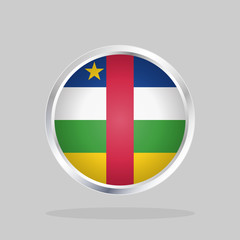 Flag of Central African Republic, Glossy Round Button With Metallic Frame