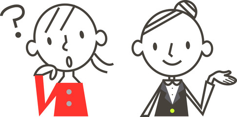 女性　Q&A　ウェイトレス