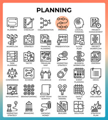 Planning concept icon set