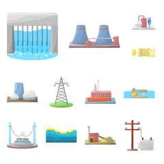 Vector illustration of energy and alternative sign. Set of energy and development vector icon for stock.