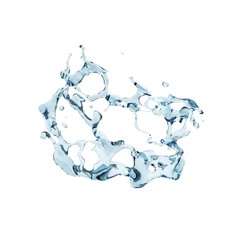 Pure water splash isolated in white background