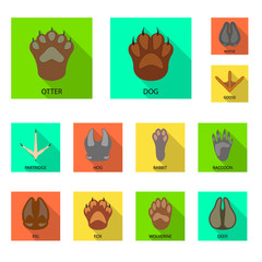 Isolated object of step and walk symbol. Collection of step and fauna vector icon for stock.