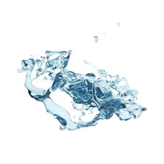 Pure water splash isolated in white background