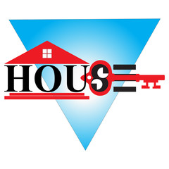 a house icon with a key that forms the word "house" which symbolizes safe and comfortable housing