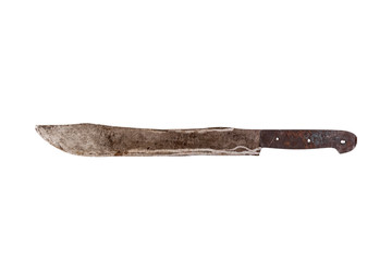 Old long knife isolated on white background