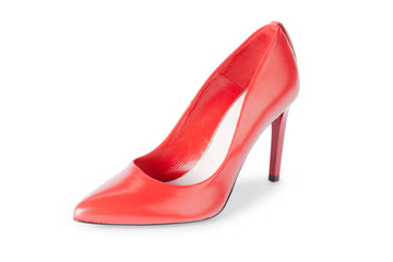 Woman high heels shoes isolated on white background