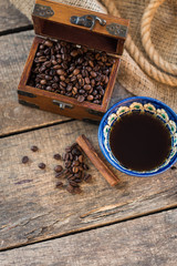 Traditional Turkish Coffee Cup still life close up
