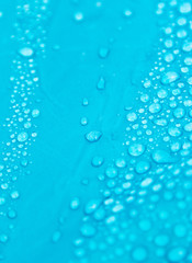 Naklejka na ściany i meble clear water drops on blue background
