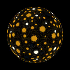 craters planet gold black