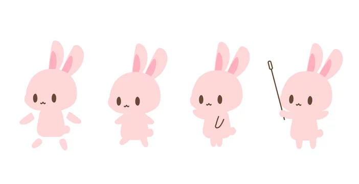 ピンクうさぎイラスト うさ耳顔手足胴体パーツ分け素材 指し棒 指示 教えるイラストアイコン Stock ベクター Adobe Stock ピンクうさぎイラスト うさ耳顔手足胴体パーツ分け素材 指し棒 指示 教えるイラストアイコン Stock ベクター Adobe Stock