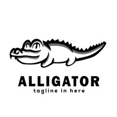 Fototapeta premium cute crocodile mascot logo design inspiration