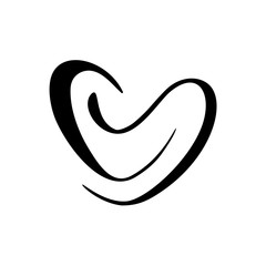 Vector heart sign. Icon on white background. Illustration romantic symbol linked, love, passion and wedding. Template for t shirt, card, poster. Design flat element of valentine day