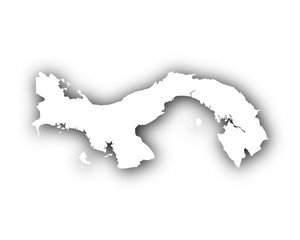 Karte von Panama mit Schatten