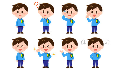 初心者人物（男性）のイラストセット