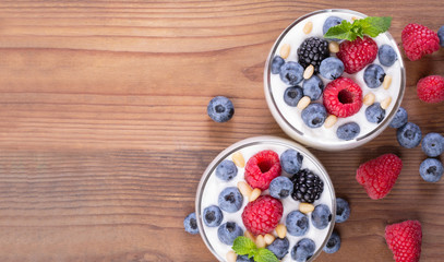 natural Greek yogurt and wild berries