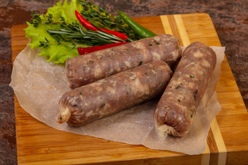 Pork sausages for grill