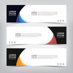 abstract wave banner template, vector illustration