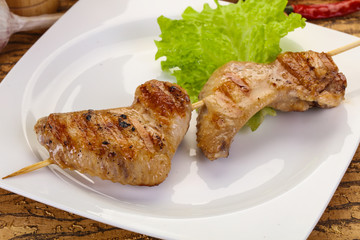 Chicken wings skewer