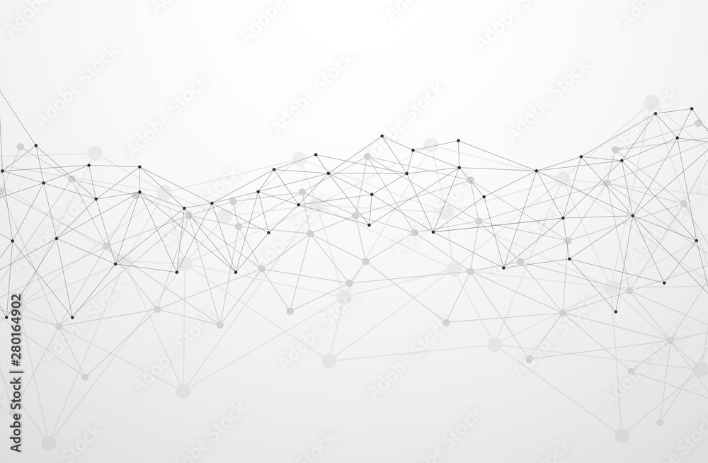 Wall mural abstract plexus technology futuristic network background. vector illustration