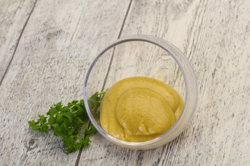 Mustard sauce in the bowl