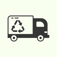 Garbage truck icon. New trendy garbage truck vector illustration icon.