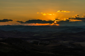 Beautiful Sunset, Mazzarino, Caltanissetta, Sicily, Italy, Europe