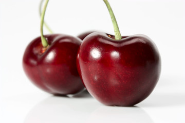 two cherries isolated on white