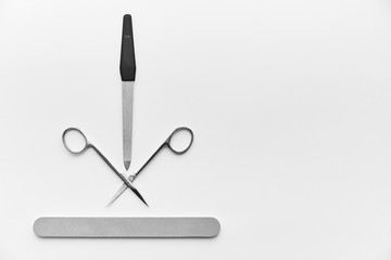 scissors and nail file. manicure. personal care.