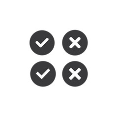 Black check Mark isolated flat web mobile Icon / vector.