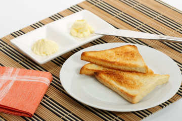 breakfast with toast and butter